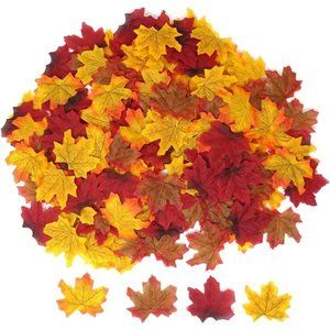 200PCS 8cm/3.1inch Assorted Color Artificial Maple Leaves Fall Leaves Weddings